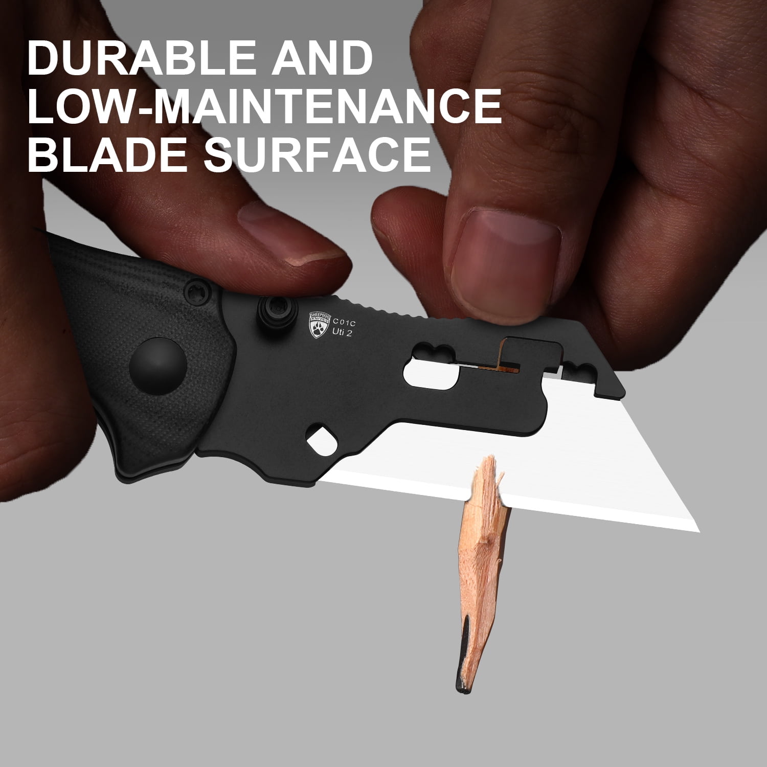 Kizer Sheepdog C01C Uti 2 Utility EDC Folding Knife Black G10 Handle V3488.29JNA3