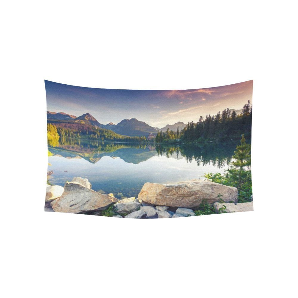 PHFZK Landscape Nature Scenery Wall Art Home Decor, Mountain Lake in