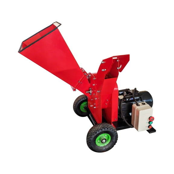 Hand Pushed Wood Crusher Electric Leaf Branch Shredder 220V with Rotatable Discharge Port