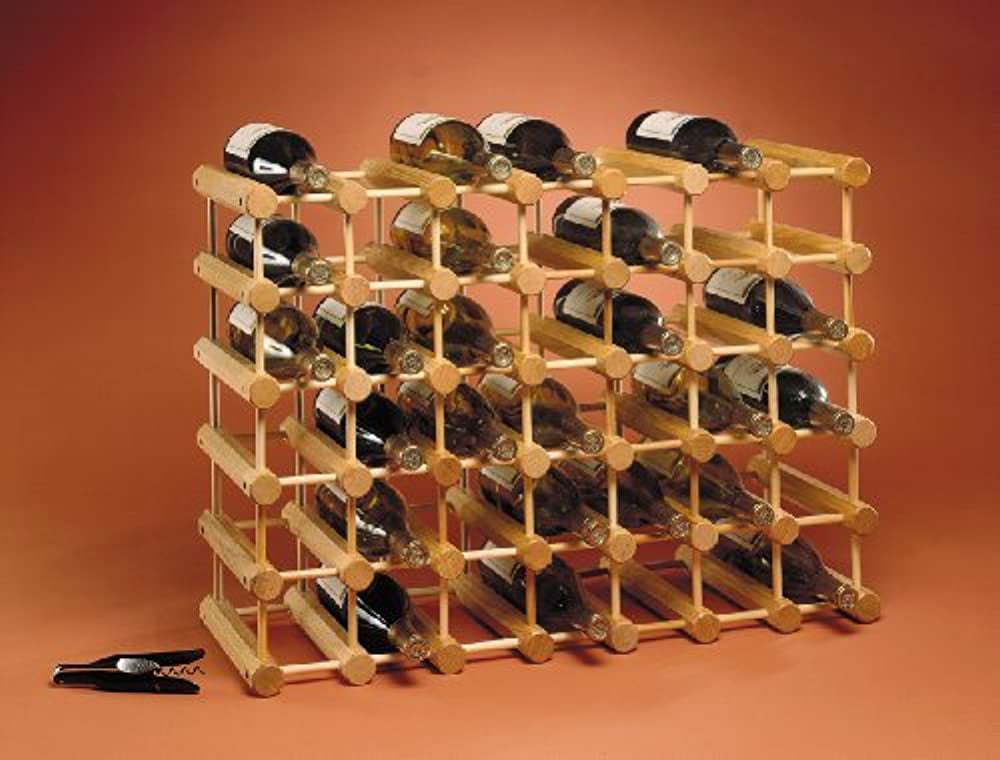 Adams Wine Rack 12 Bottle Builders Pack Expandable System Solid Hardwood Oak 