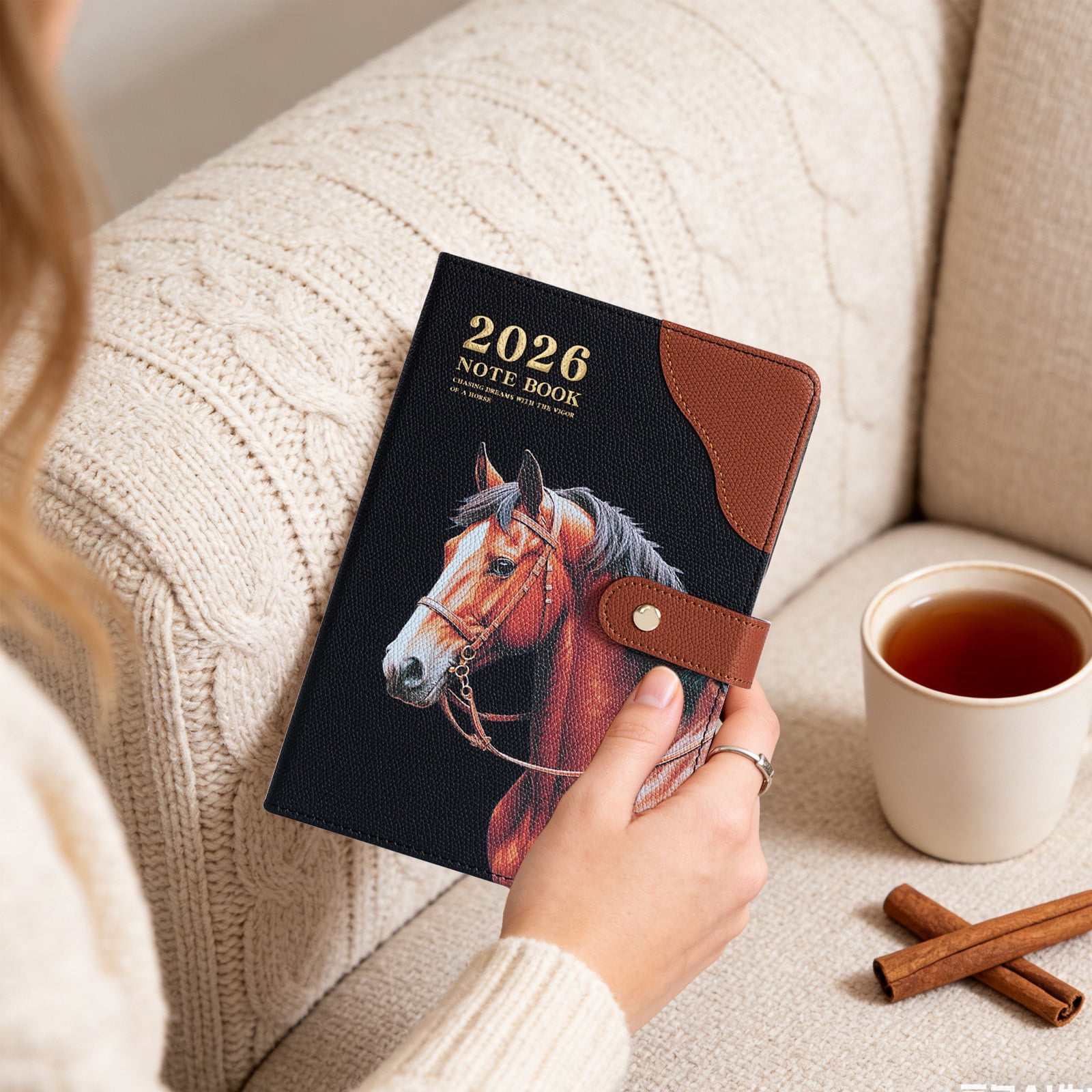 TanSiDing A5 Lined Leather Journal Notebook for Men Women, Personalized Hardcover Journal, Thick Ruled Paper Daily Diary for Travel,Business,Work,Writing