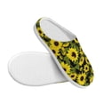 thumbnail image 3 of Rateoe Sunflowers In Vintage Print Women's Men's Cotton Knit Slippers Lightweight Memory Foam Indoor House Shoes with Anti-Skid Sole-37/38, 3 of 7