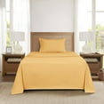 thumbnail image 3 of Mainstays Super Soft Brushed Microfiber Bed Sheet Set, Golden Mustard, Twin-XL, 3 Piece, 3 of 13