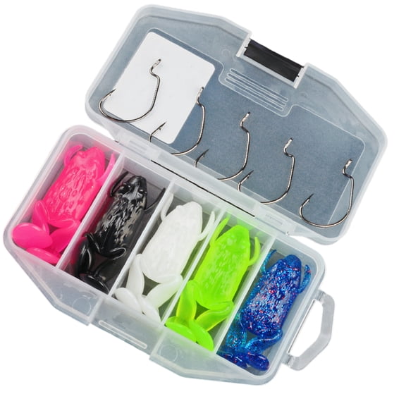 5pcs Swimbait 6/8cm Topwater Frogs Lures Set Crankbait Fishing Lure Simulated Soft Frogs Baits with Hook