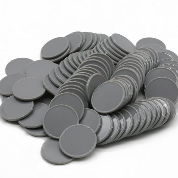 Hakitaroom Juego De 100 Fichas De Juego De Minifichas De Póquer De Plástico Opaco Con Caja De Almacenamiento (Gris 1 Pulgada)
