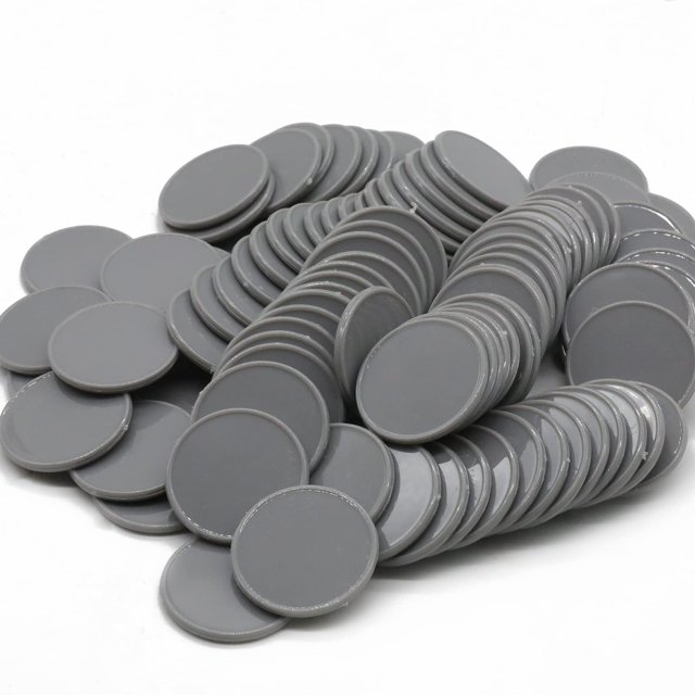 Hakitaroom Juego De 100 Fichas De Juego De Minifichas De Póquer De Plástico Opaco Con Caja De Almacenamiento (Gris 1 Pulgada)