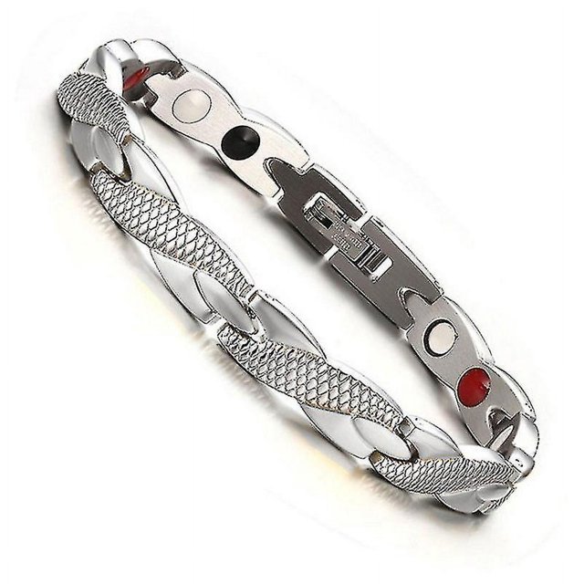 Pulsera de tratamiento magnético elegante pulsera de acero joyería de pulsera de tratamiento plateado y dorado