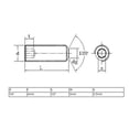 thumbnail image 5 of 1/4"-20 x 1/2" Tornillo de cabeza hexagonal con punto de copa, 50 piezas, color negro, 5 of 5