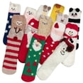 thumbnail image 4 of Cartoon Cute Christmas Ball Santa Claus Soft Cotton Thickened Sleeping Socks Christmas Sock Coral Fleece Socks Winter Warm Socks 9, 4 of 8