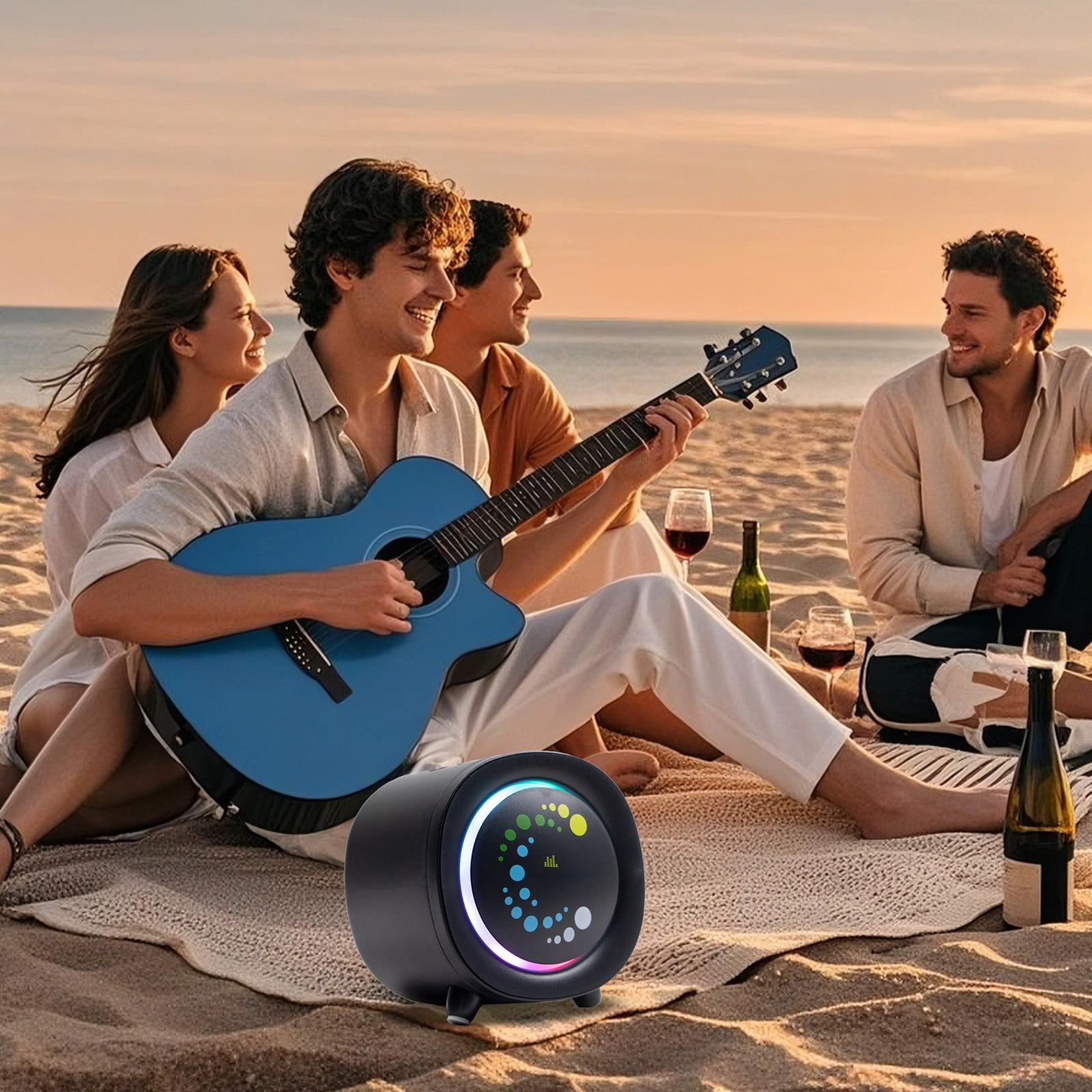LACKUST Portable Bluetooth Speaker with Bass - Mini Wireless Outdoor Speaker, Small Compact for Home Desktop, Car Travel, Black