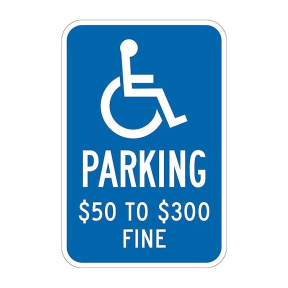 Lyle ADA Handicapped Parking Sign,18" x 12, T1-2080-HI_12x18 T1-2080-HI_12x18