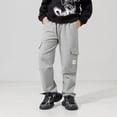 thumbnail image 5 of Boys Casual Loose Fit Sports Trousers Lightweight Elastic Waist Playwear For Outdoor Daily Activities Tween Kids Summer Soft Comfy Trousers Y2K Streetwear Cute Teen Basic Pants, 5 of 7