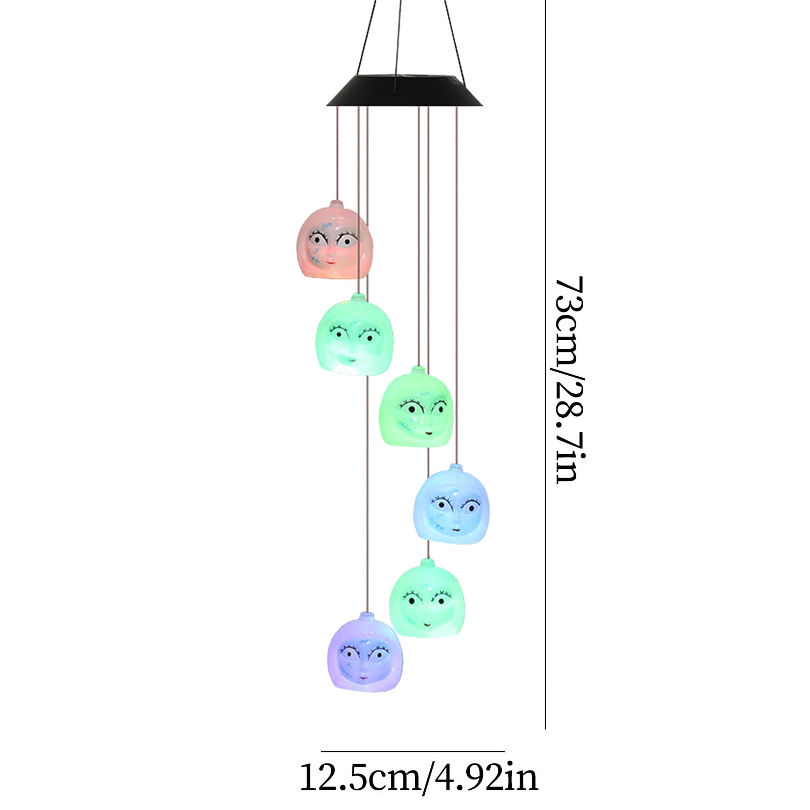 Weloille Pumpkin Solar Wind Chimes, Halloween Mobile Hanging LED Color Changing Wind Chime for Indoor and Outside Garden Patio Yard Decoration
