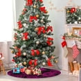 thumbnail image 4 of FMSHPON Valentines Mother's Day Purple Roses Xmas Christmas Tree Skirt Stand Mat for Holiday Party Decoration Indoor Outdoor 48 inches, 4 of 6