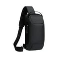 thumbnail image 3 of Bolsa de pecho para hombre Yinane Mochila pequeña impermeable con carga USB negro, 3 of 7