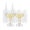 thumbnail image 1 of 50 Pack Plastic Goblet, 4oz Stem Disposable Martini Glasses For Parties, Stackable Plastic Cocktail, 1 of 5