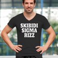 thumbnail image 4 of Skibidi Sigma Rizz Men's V-Neck T-shirt Funny Goat Gyatt Meme Zoomer Viral Humor, 4 of 7
