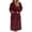 E Red Black Plaid, variant on Long Robes for Women Winter Plush Fleece Hooded Bathrobe Soft Cozy Fluffy Sleepwear Nightgown with Pockets