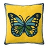 Evergreen Indoor/Outdoor Hooked Pillow, Butterfly 18"x18"