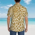 thumbnail image 6 of Balery Gold Drops Print Men's Hawaiian Shirts Short Sleeve Beach Shirt Relaxed Fit Vacation Button Down Shirts-XX-Large, 6 of 9