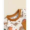thumbnail image 6 of Baby Toddler Boys Pants Clothing Set, 0 6 12 18 24 Months 2T 3T Long Sleeve Crew Neck Dinosaur Print Sweatshirt with Elastic Waist Sweatpants Infant Outfits, 6 of 9