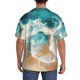 thumbnail image 3 of Fotbe Ocean Wave Crash Camisa Estampada de Manga Corta para Hombre, Casual de Verano, Estilo Playero, Sin Arrugas-Medium, 3 of 5