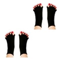 thumbnail image 3 of Naiovety 1 Pair 5 Toe Socks Overlapping Color Comfortable Breathable Dressing Solid Separation Relaxing Hosiery negro 2piezas Naiovety CBP096039, 3 of 5