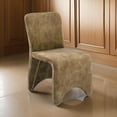 thumbnail image 6 of Cid Lou 19 Inch Side Dining Chair Set of 2- Brown Polyester- Panel Frame, 6 of 6