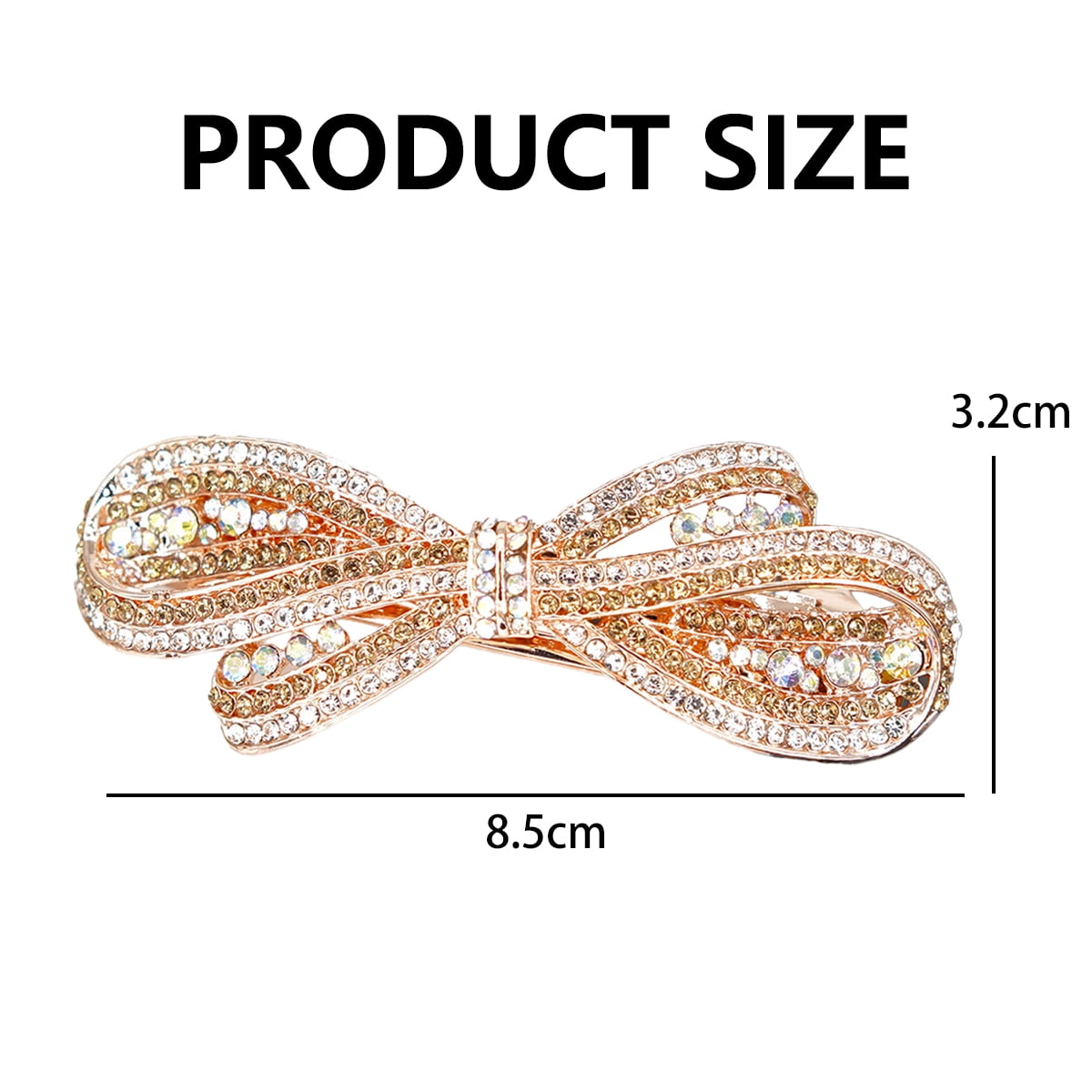 Hair Barrettes for Women, Rhinestone Hair Clips Crystal Leaf 