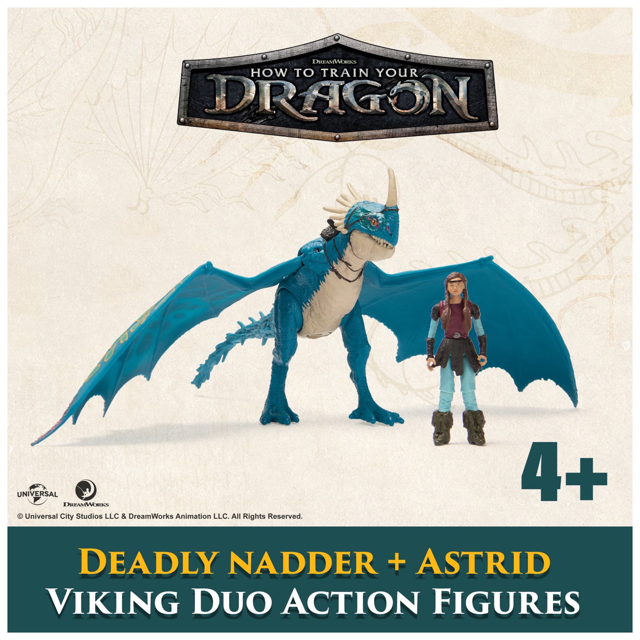 Dreamworks Dragons, How to Train Your Dragon, Deadly Nadder & Astrid, Viking Duo Action Figures, Ages 4+