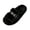 12#Black, variant on Ladies Single Strap Faux Fur Slide Slippers Decorative Buckle Soft Fluffy Winter Bedroom Slides