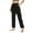 Black, variant on Akafmk Plus Size Womens Yoga Pants,Wide Leg Casual Pants,Solid Elastic Waist Stretchy Stylish Pants with Pocket