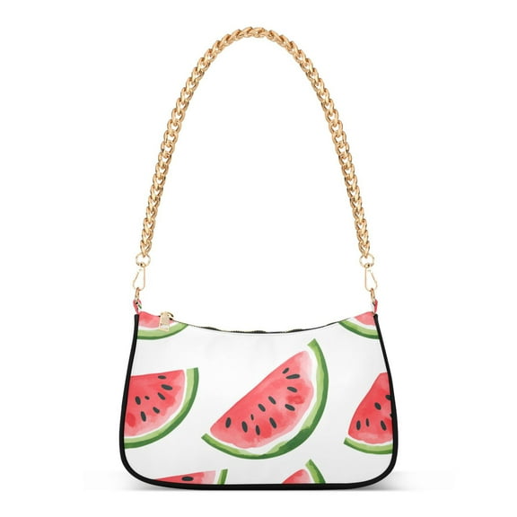 FORMRS Womens Shoulder Bag with Chain Strap Clutch Purse Cute Tote Handbag, White Watermelon