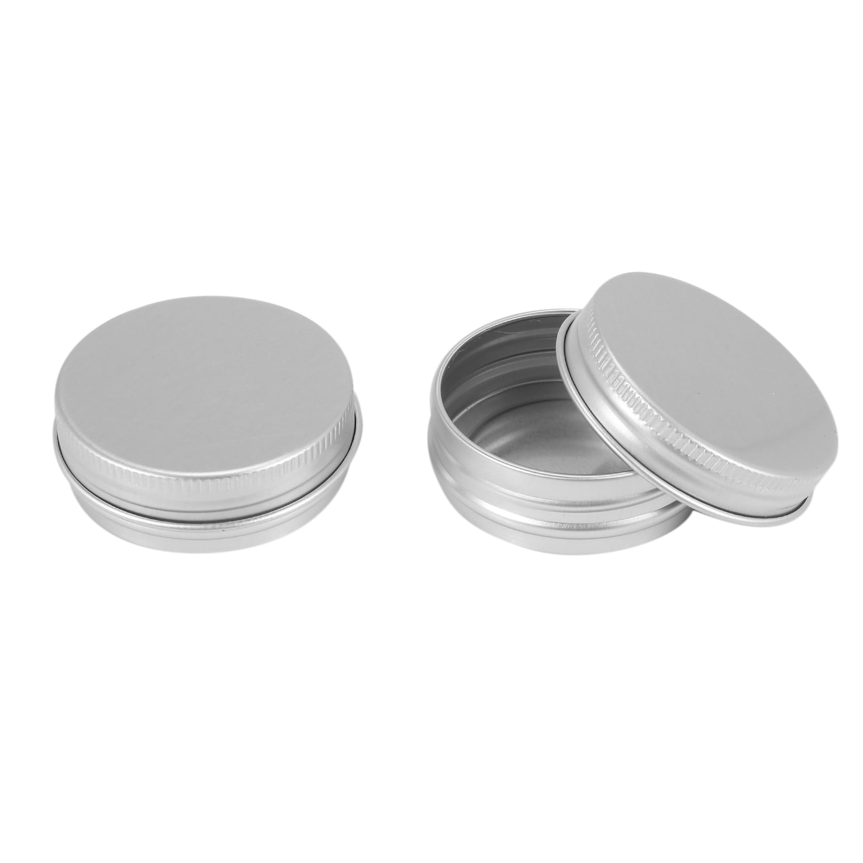 60 Pack Screw Top Round Metal Lip Balm Tins Containers Lids (1Oz)