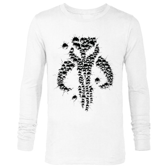 Star Wars The Mandalorian Dotted Logo - Long Sleeve T-Shirt for Men - Customized-White