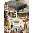 thumbnail image 5 of Black Grey Table Cloth, Modern Abstract Diamond Luxury Gradient Waterproof Tablecloth for Square Tables, Reusable Washable Fabric Table Cover for Restaurant Kitchen Dining Tables 54"x54", 5 of 6