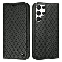 Feishell for Samsung Galaxy S23 Ultra Wallet Case with RFID Blocking Protection Card Slots,Shockproof Luxury PU Leather Magnetic Closure Flip Kickstand Anti-Scratch Full Protection Phone Case,Black