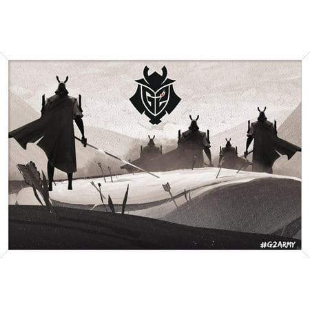 G2 Esports - Samurai Wall Poster, 14.725" x 22.375" Framed