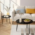 thumbnail image 4 of CQSXDA Round Nesting Coffee Table Set Marble Tabletop Sturdy Metal Frame Living & Bedroom Furniture Decor, 4 of 12