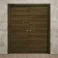 thumbnail image 3 of Sliding French Double Pocket Doors 36 x 80 inches | Ego 5000 Marble Oak | Kit Rail Hardware | Solid Wood Interior Bedroom Modern Doors, 3 of 5