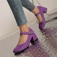 thumbnail image 2 of KELINFONG Women's Dress Mary Jane Shoes Low Block Heels Closed Round Toe Office Work Wedding Pumps, 2 of 7