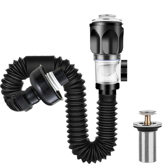 Washbasin Drainage System Siphon With Odorless And Bottom Ball Flexible Hose For 40-50mm Sinks