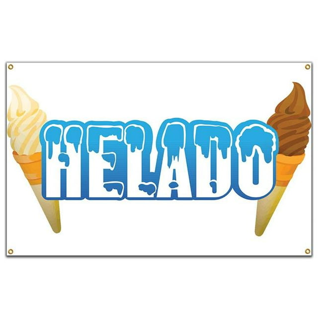 SignMission B-60 Helado19 Bannière Simple Face Camion de Nourriture 60 Po. - Helado