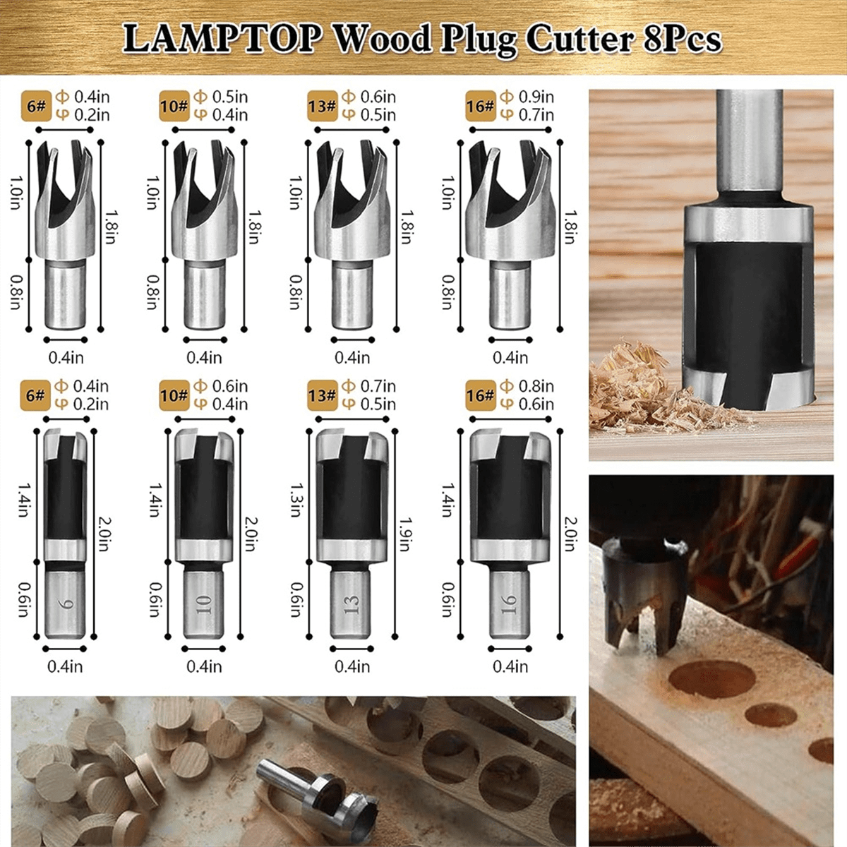 28 Pcs Woodworking Chamfer Drilling Tools, Including Countersink Bit, Wood Plug Cutter Drill Bit Set