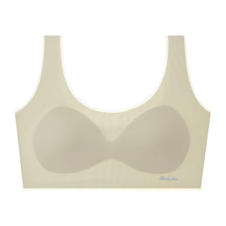 Teen Bras for Girls Lightly Padded Training Bra Comfort Breathable Stretch Girl s Underwear Bralette  Yellow  L