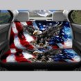 thumbnail image 4 of HUISEFOR American Flag Eagle Car Seat Covers Full Set 4 Pieces Breathable Front Rear Seat Protectors Soft Anti Slip Cars Interior Accessories Universal Fit for Most Sedan SUVs, 4 of 6