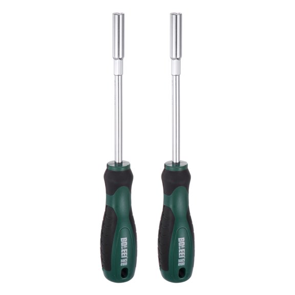 Uxcell 2pcs Metric Nut Driver 5.5mm CR-V Non-Magnetic Tip Hollow Shafts Hex Socket Screwdriver with Non-Slip Handle
