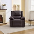 thumbnail image 3 of Oversized Massage Recliner Chair - PU Leather Heated Single Sofa with Vibration, Coffee, 3 of 5