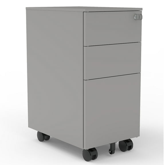 Furniture of America Gages Metal Lockable File Cabinet, Silver