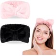 thumbnail image 1 of ZHAOCHENG Diadema de maquillaje, banda para el cabello con lazo, diadema de spa para mujer, diadema de ducha deportiva para yoga, diademas de lavado, diadema elástica para el cabello para niñas y muje, 1 of 5